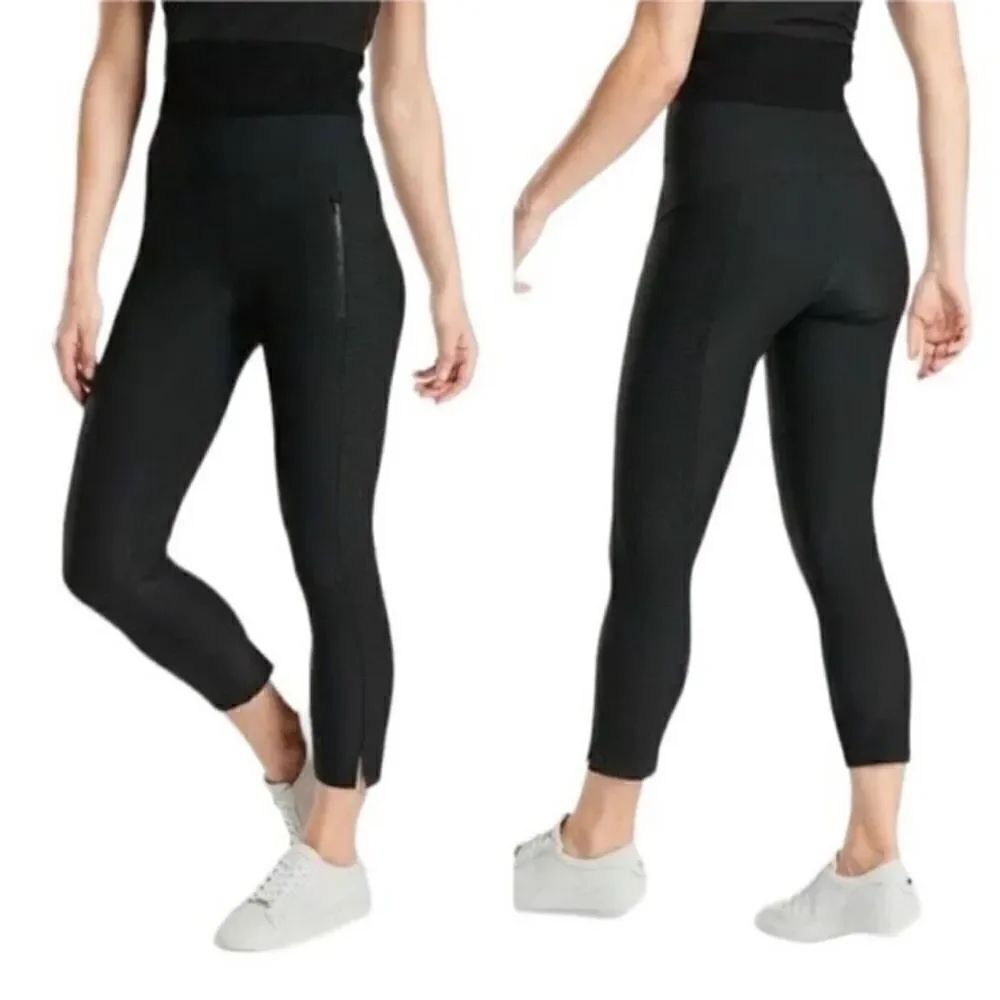 Athleta Perforated Stellar Crop Pant Leggings Black M